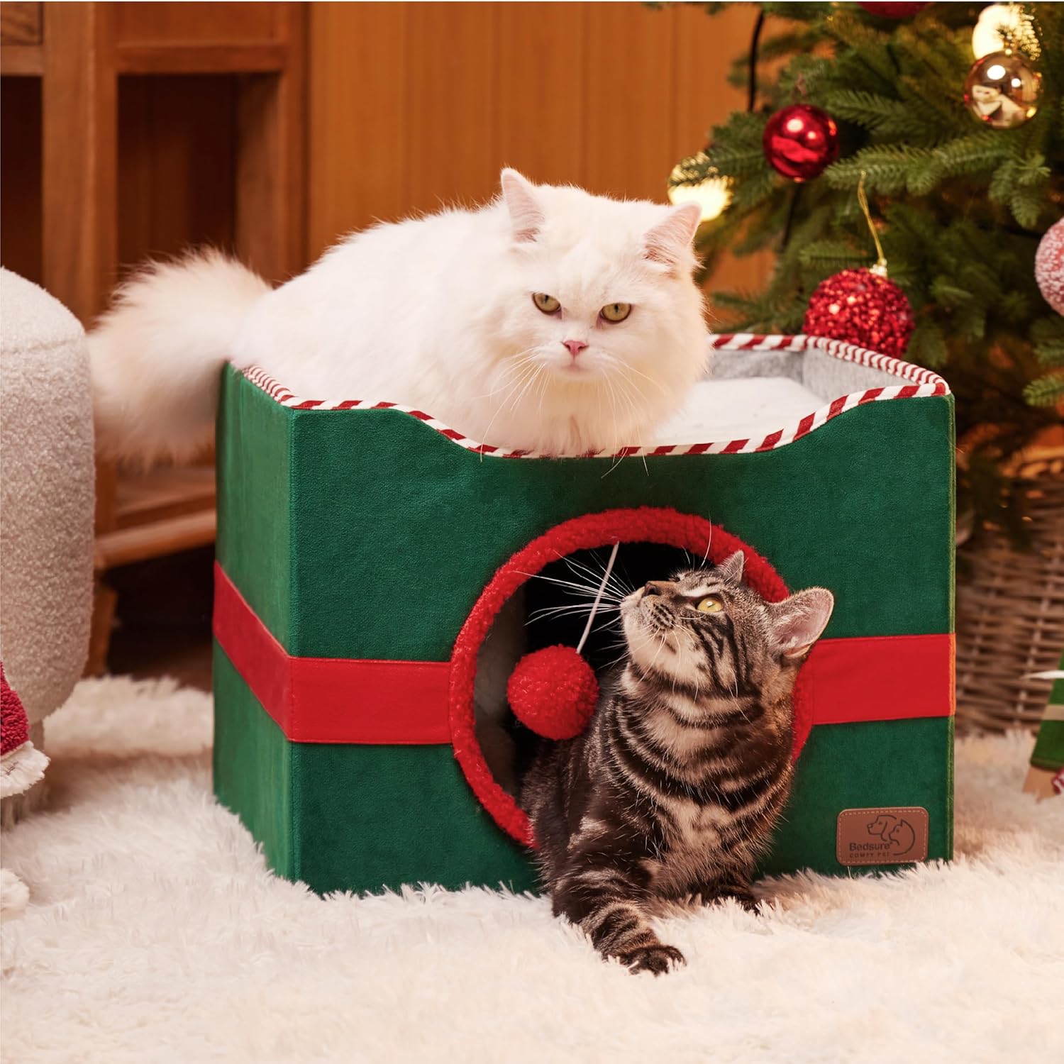 Cama Navideña para Gatos